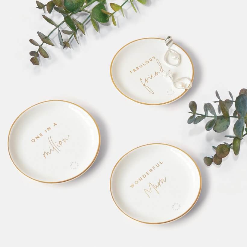 Round Trinket Dish | Fabulous Friend | White