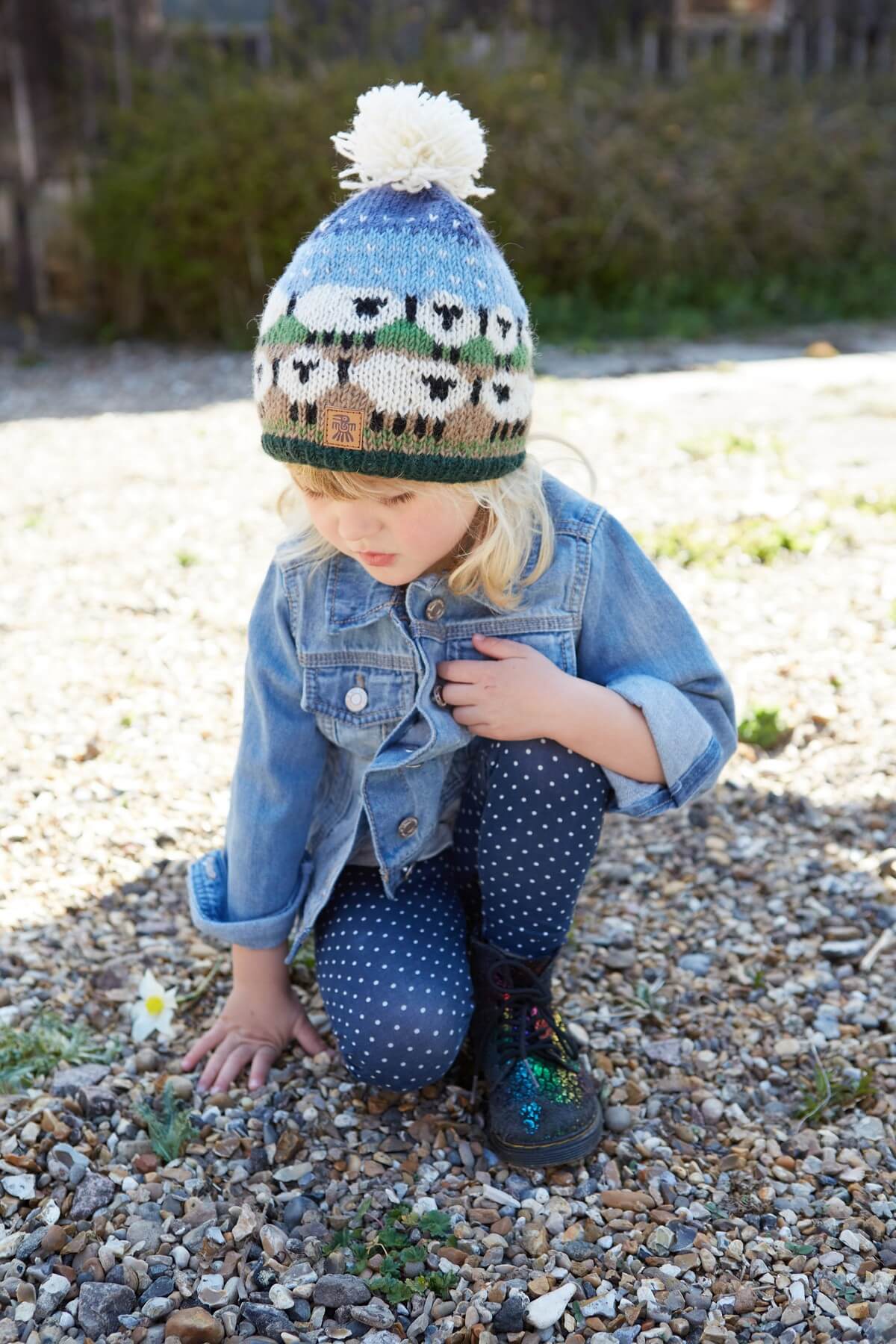 Kids Snowy Sheep Bobble Beanie