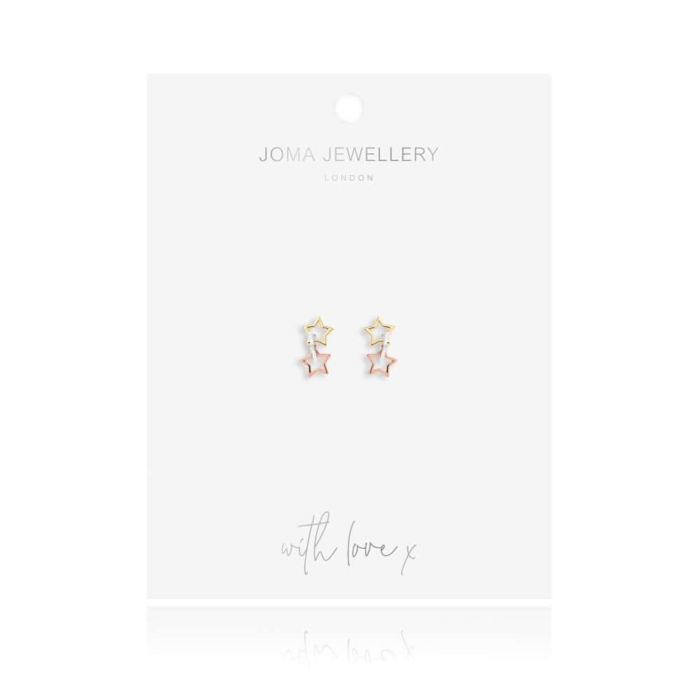 Florence | Star Earrings | Silver Rose Gold And Gold | Earrings