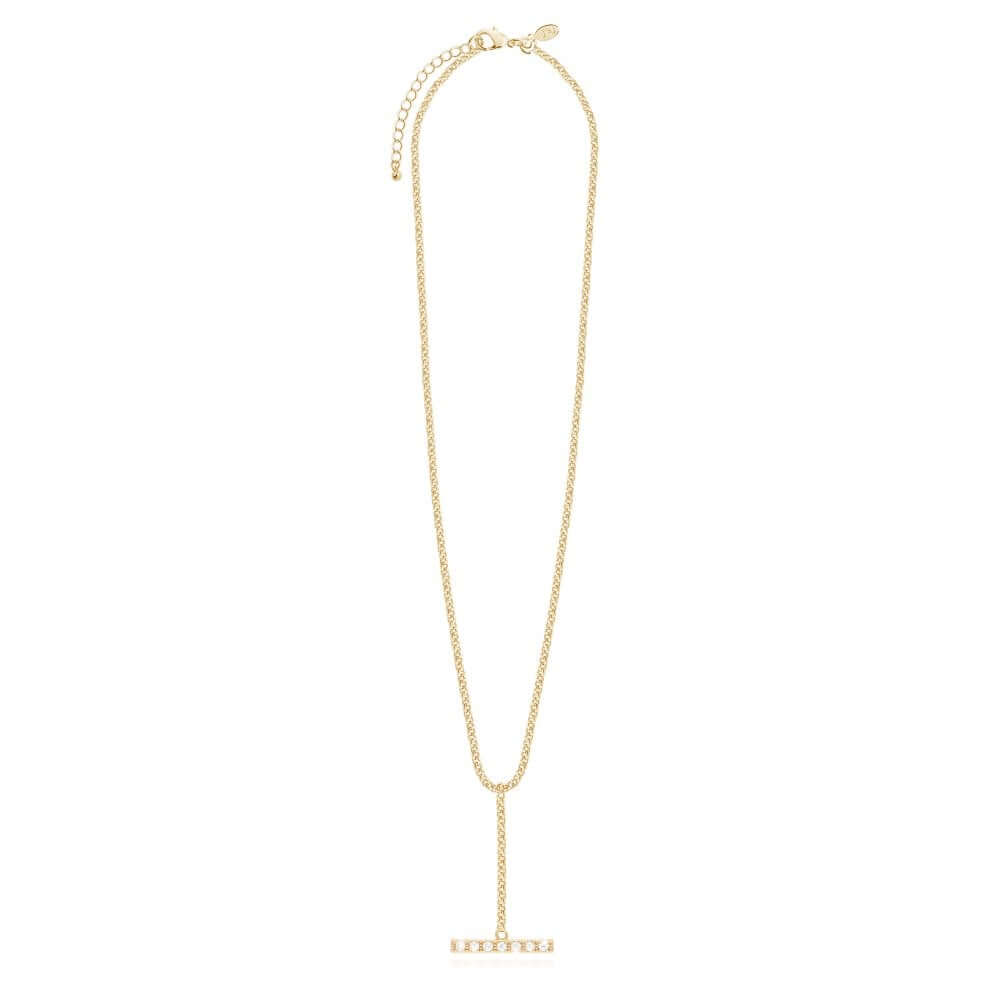 Demi | Gold | Pave Bar Drop | Necklace | 46cm + 5cm Extender