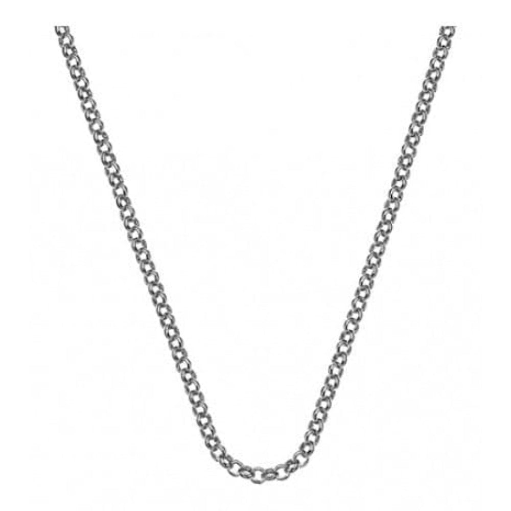Sterling Silver Belcher 18" Rhodium Plated Chain
