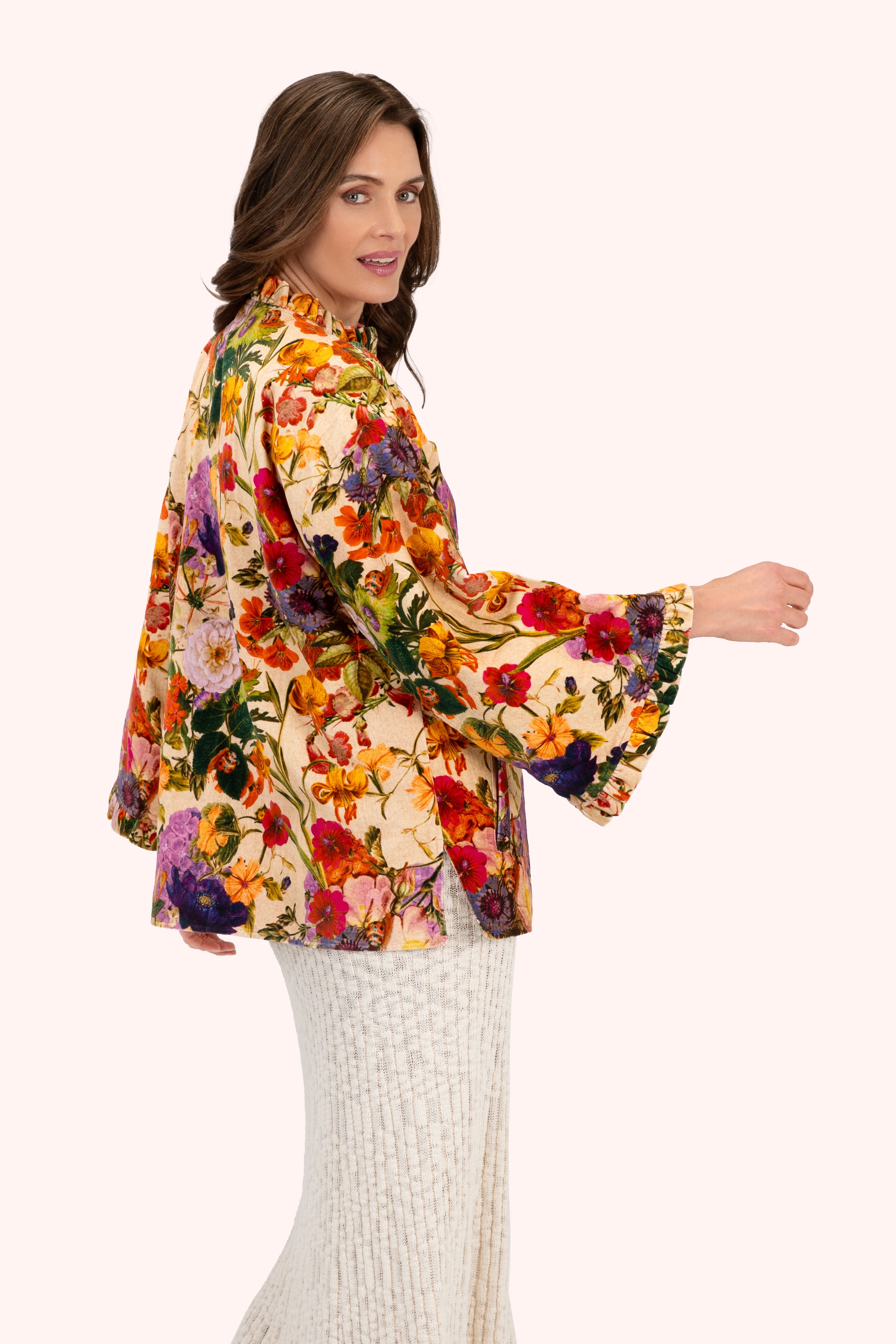 Velvet Jacket - Cream Posy