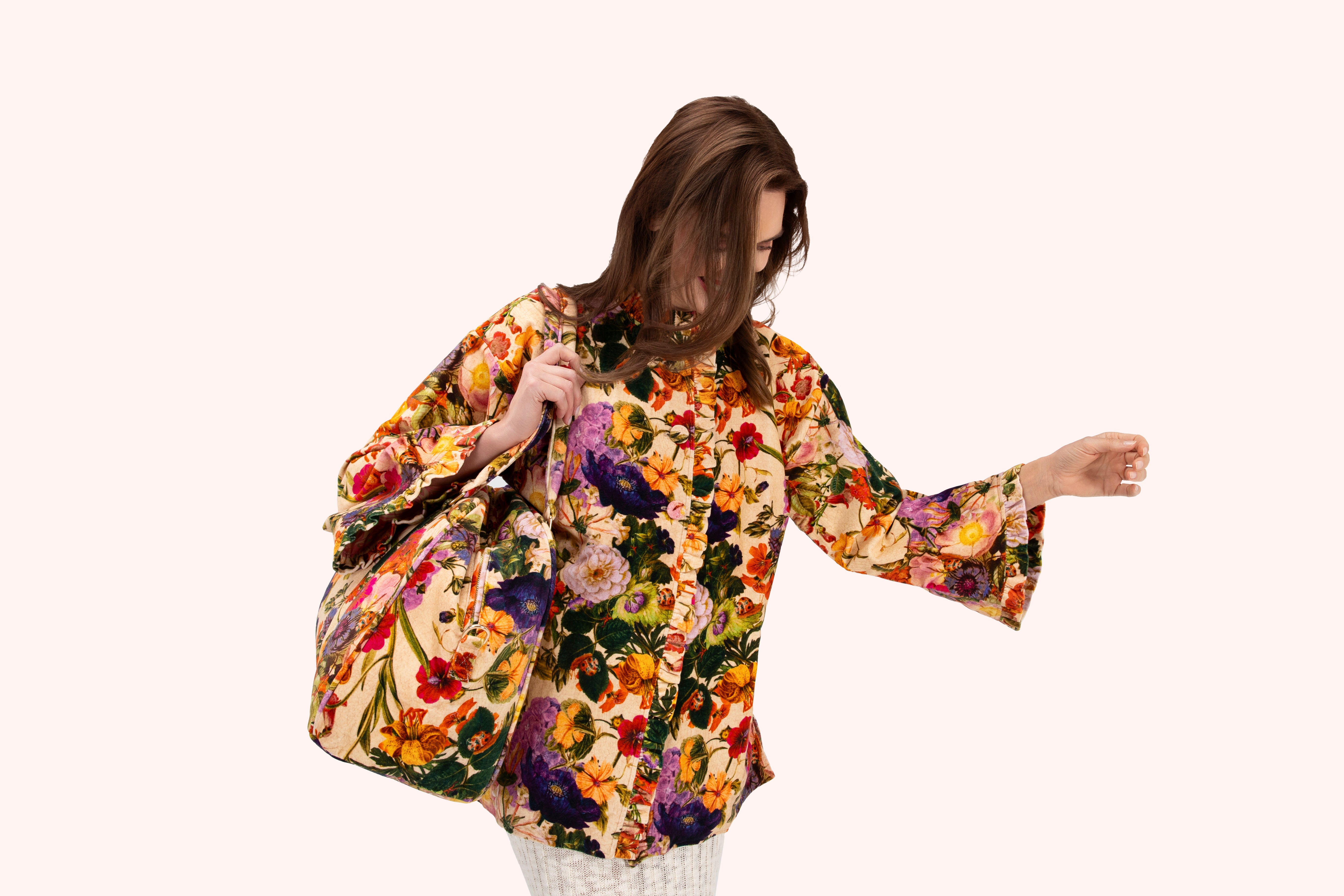 Velvet Jacket - Cream Posy