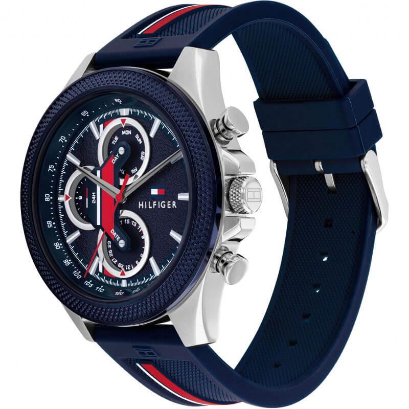 Clark Blue Chronograph Dial Silicone Strap Watch