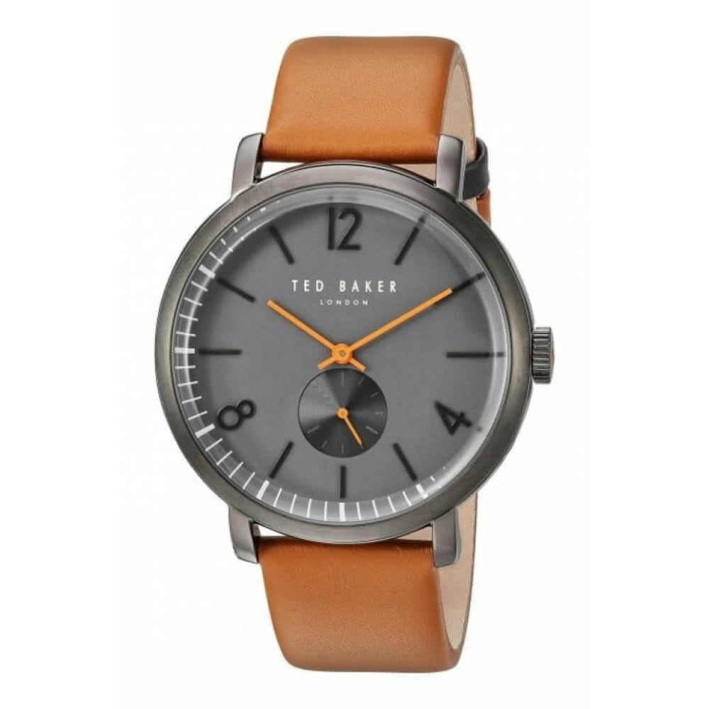 Tan Leather Black Ion-Plated Case Watch