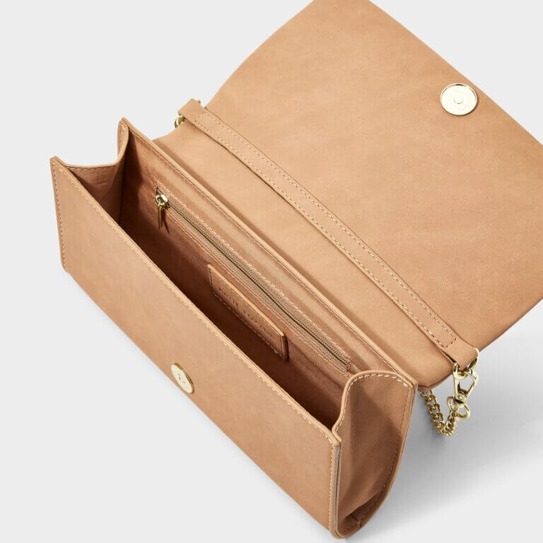 Kayla Quilted Crossbody | Tan | 13cm X 23cm X 3cm