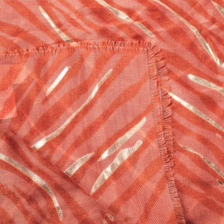 Zebra Scarf Coral / Gold