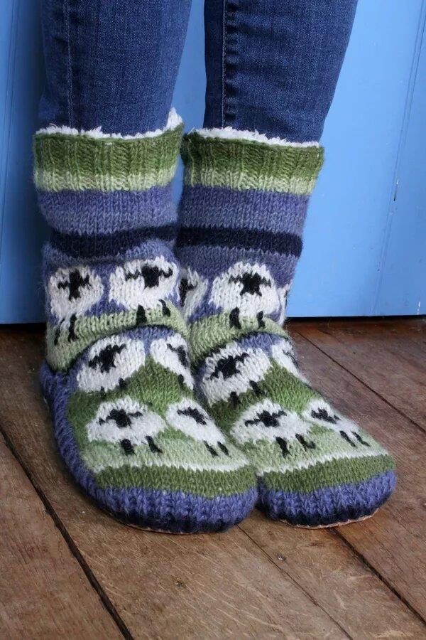 Flock Of Sheep Slipper Socks- Eu 37-39