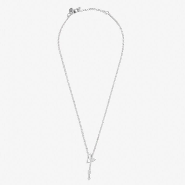Lyra Lariats | Heart Lariat | Silver | Necklace | 45cm 5cm Drop + 5cm Extender