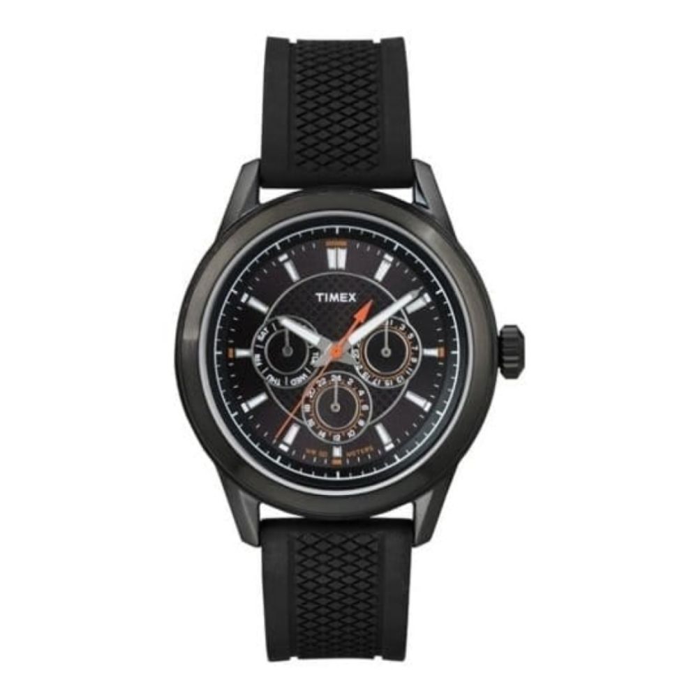 Classic Black Leather & Dial Watch