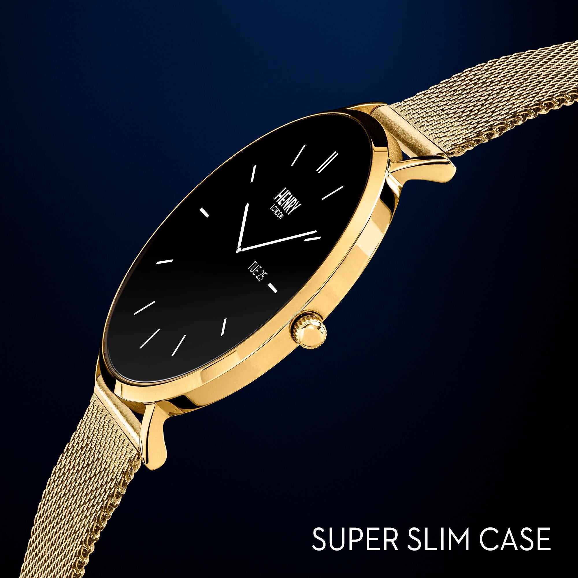 Smart Amoled Pale Hamilton Gold Mesh Strap Watch