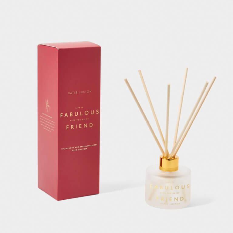 Sentiment Reed Diffuser | Life Is Fabulous With You As My Friend | Champagne And Sparkling Berry
