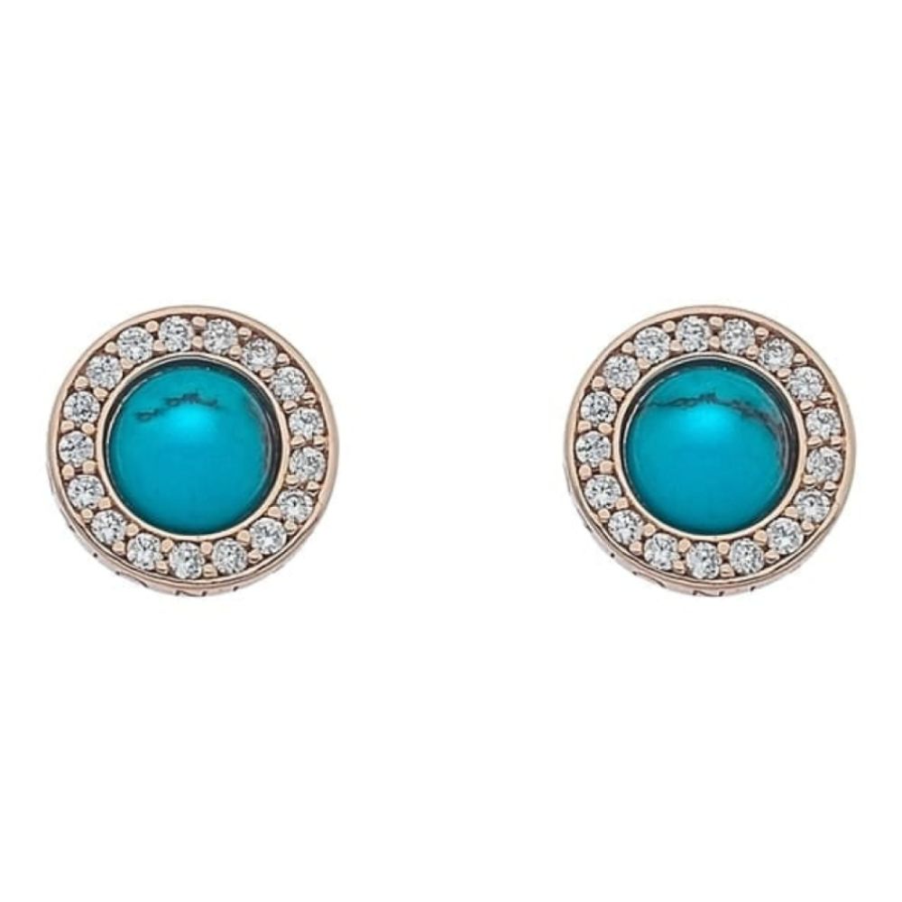 Giove Turquoise Rose Gold Plated Earrings