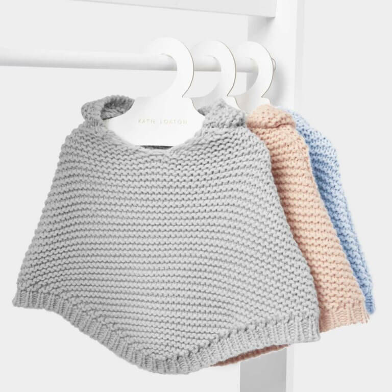Baby Knitted Poncho | Grey | 25cm X 32cm X 2cm
