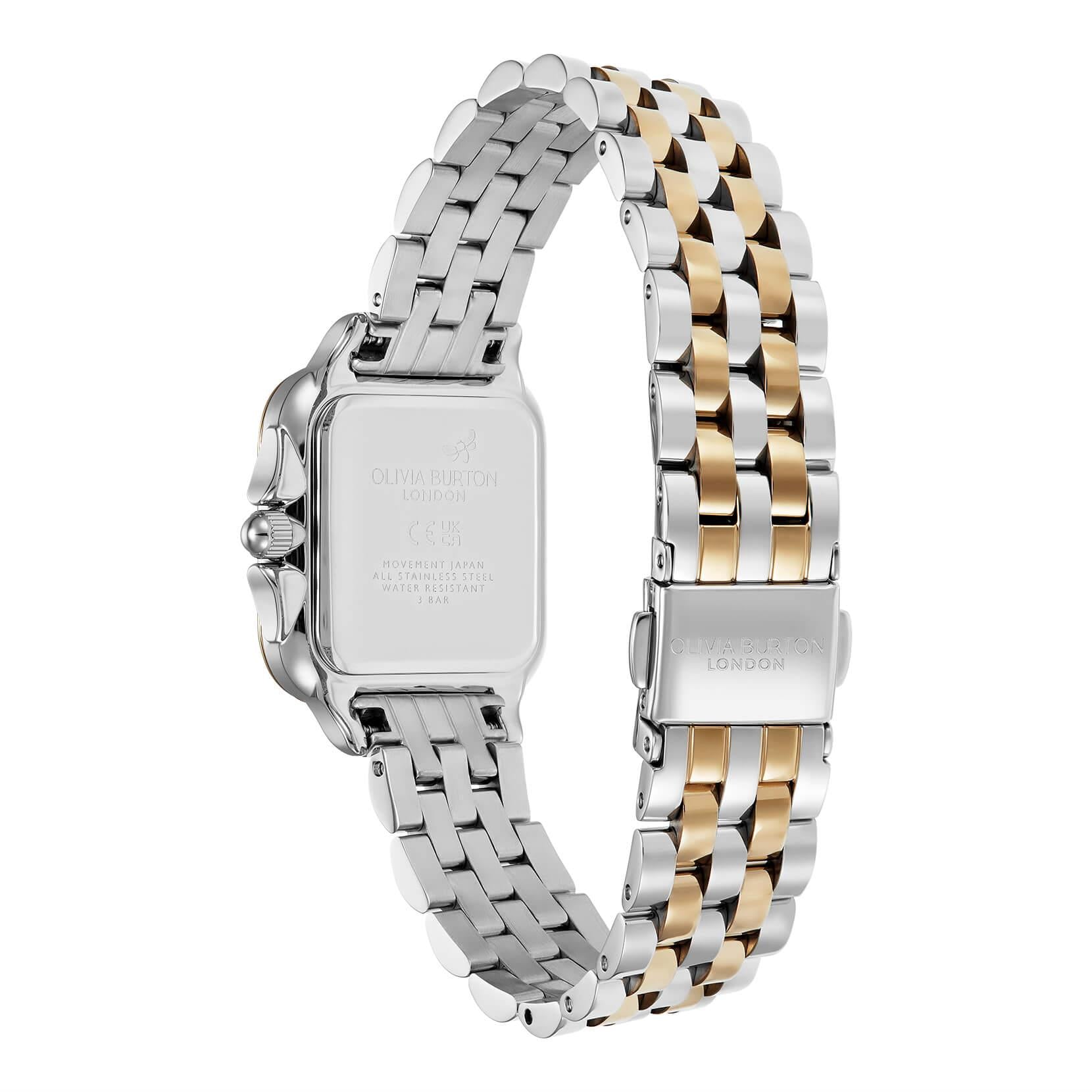 Grosvenor Black Square Dial With Two Tone Bracelet