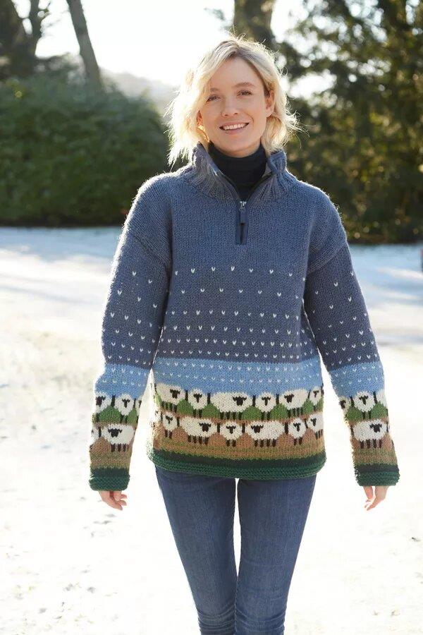 Snowy Sheep Half Zip