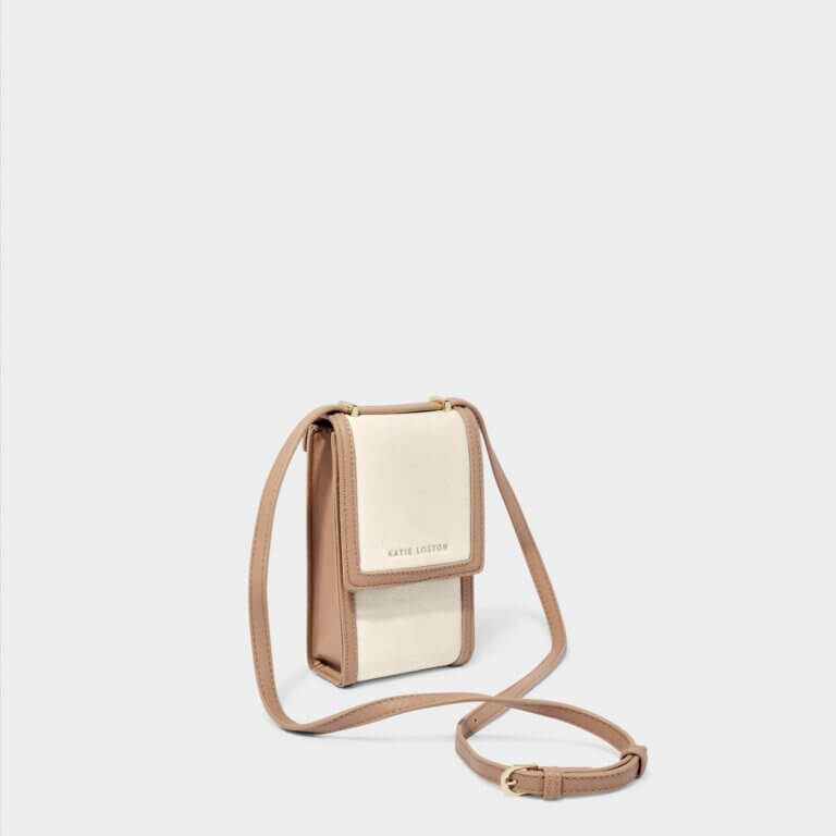 Amalfi Canvas Cell Bag Off White / Soft Tan