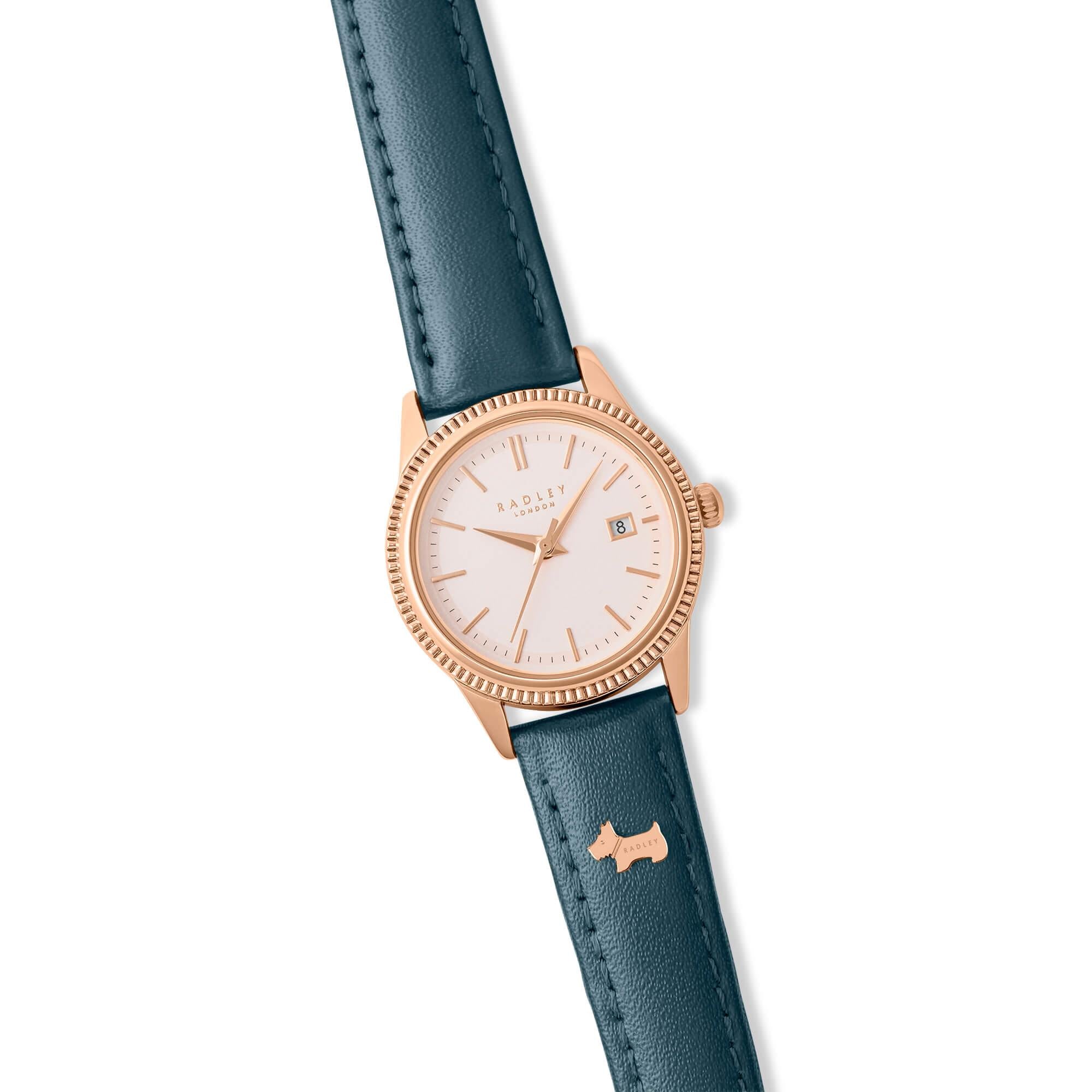 Rose Gold Plated Thundercloud Leather Strap Ladies Watch