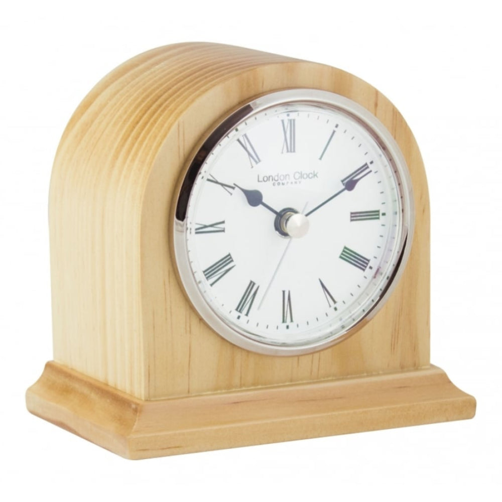 Solid Wood Oak Finish Mantel Clock
