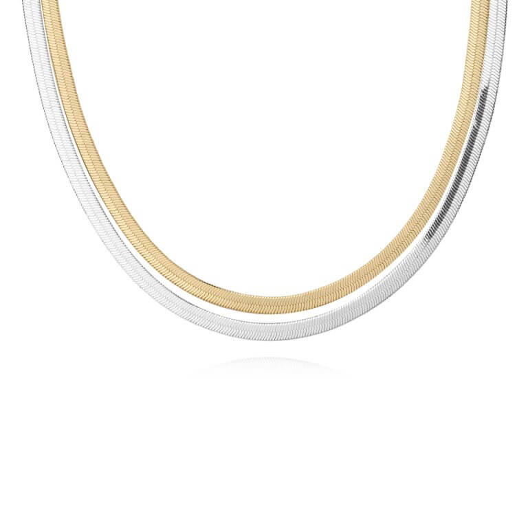 Kismet Chains | Snake Chain Bracelet | Silver And Gold | Bracelet | 18cm + 3cm Extender