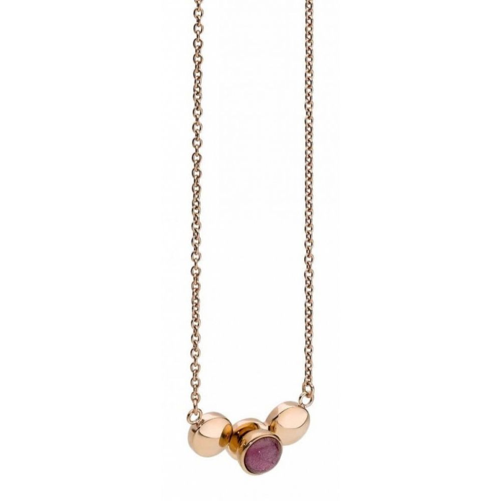 Famosa Rose Gold Plated Horizontal Pendant Womens Necklace