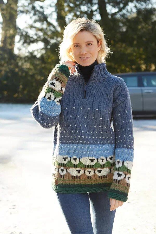 Snowy Sheep Half Zip