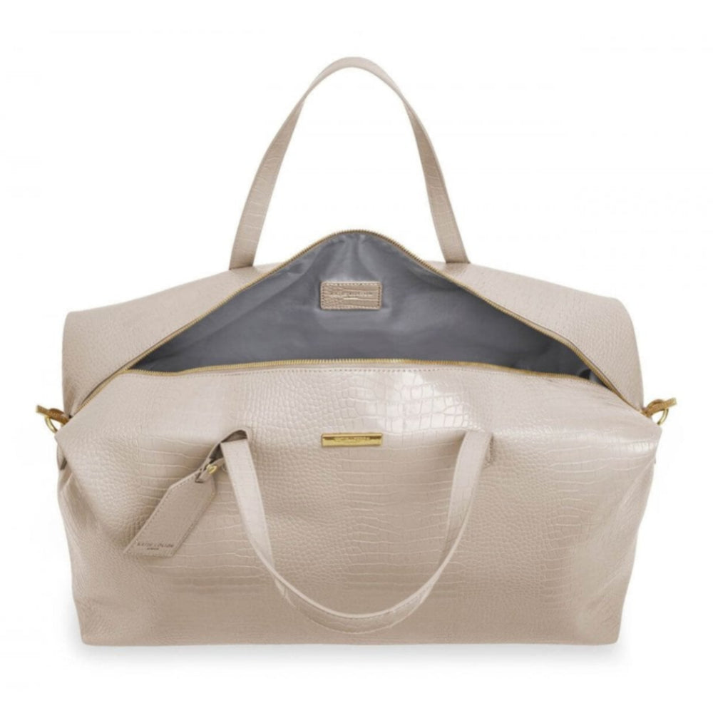 Celine Faux Croc Weekend Holdall Bag | Oyster Grey | 30 X 53 X 25cm