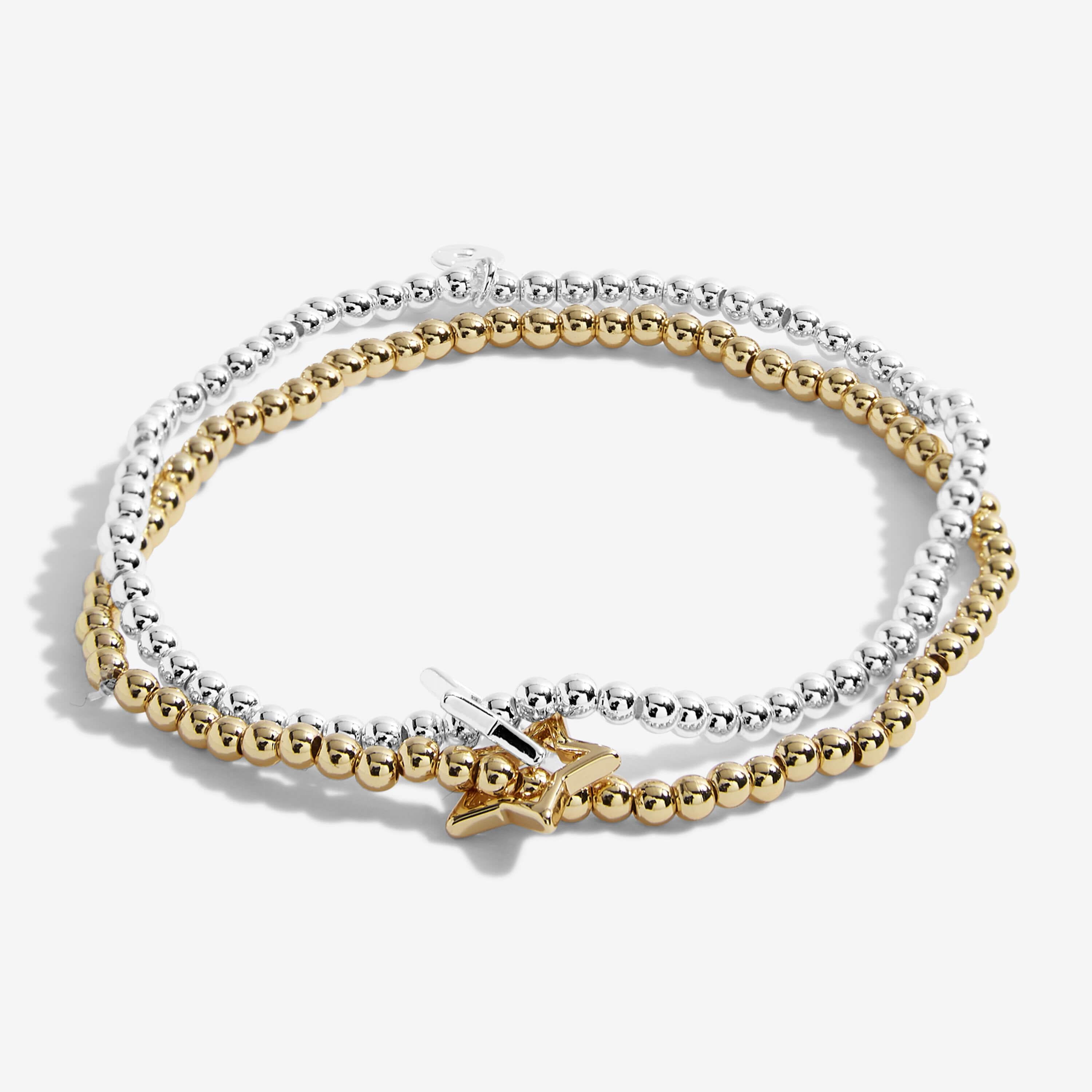 Lila | Star | Silver And Gold | Bracelet | 17.5cm Stretch