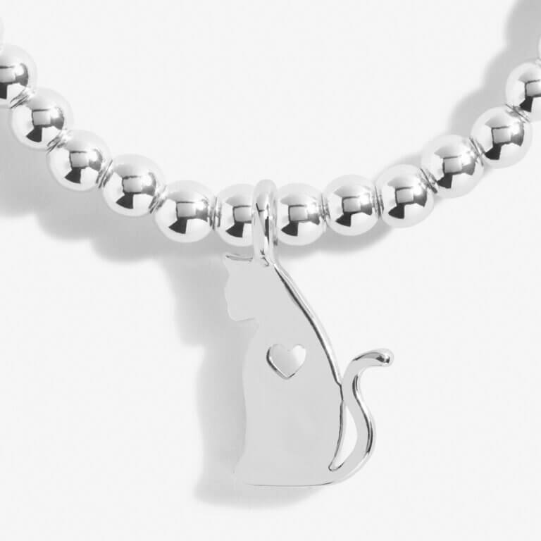A Little | Life Is Better With Cats | Silver | Bracelet | 17.5cm Stretch