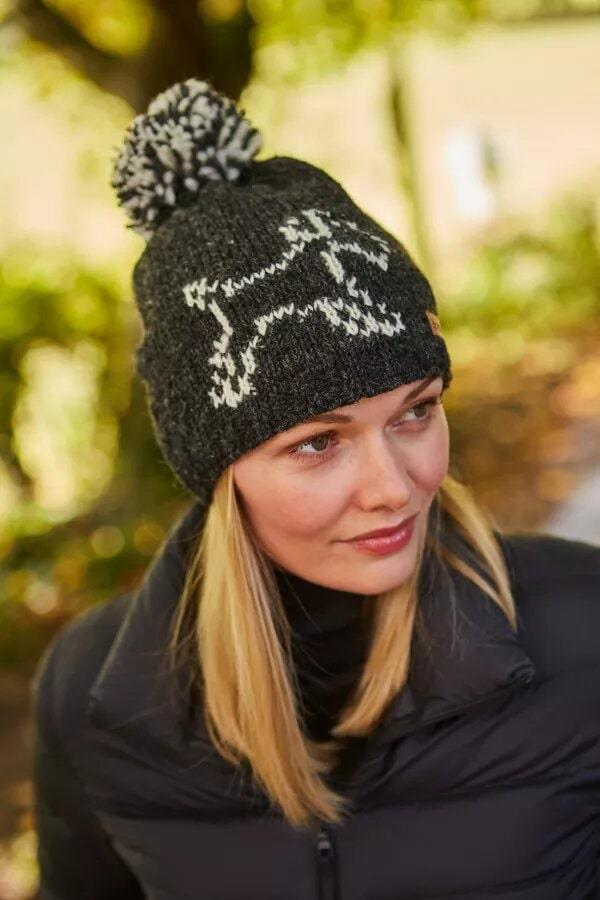 Terrier Dog Bobble Beanie