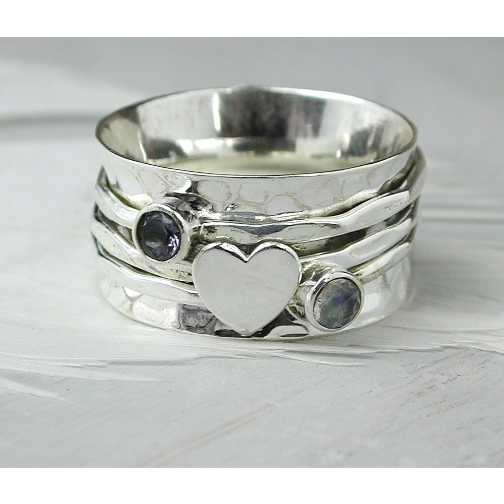 Indicolite/RMS/Heart Spinning Ring