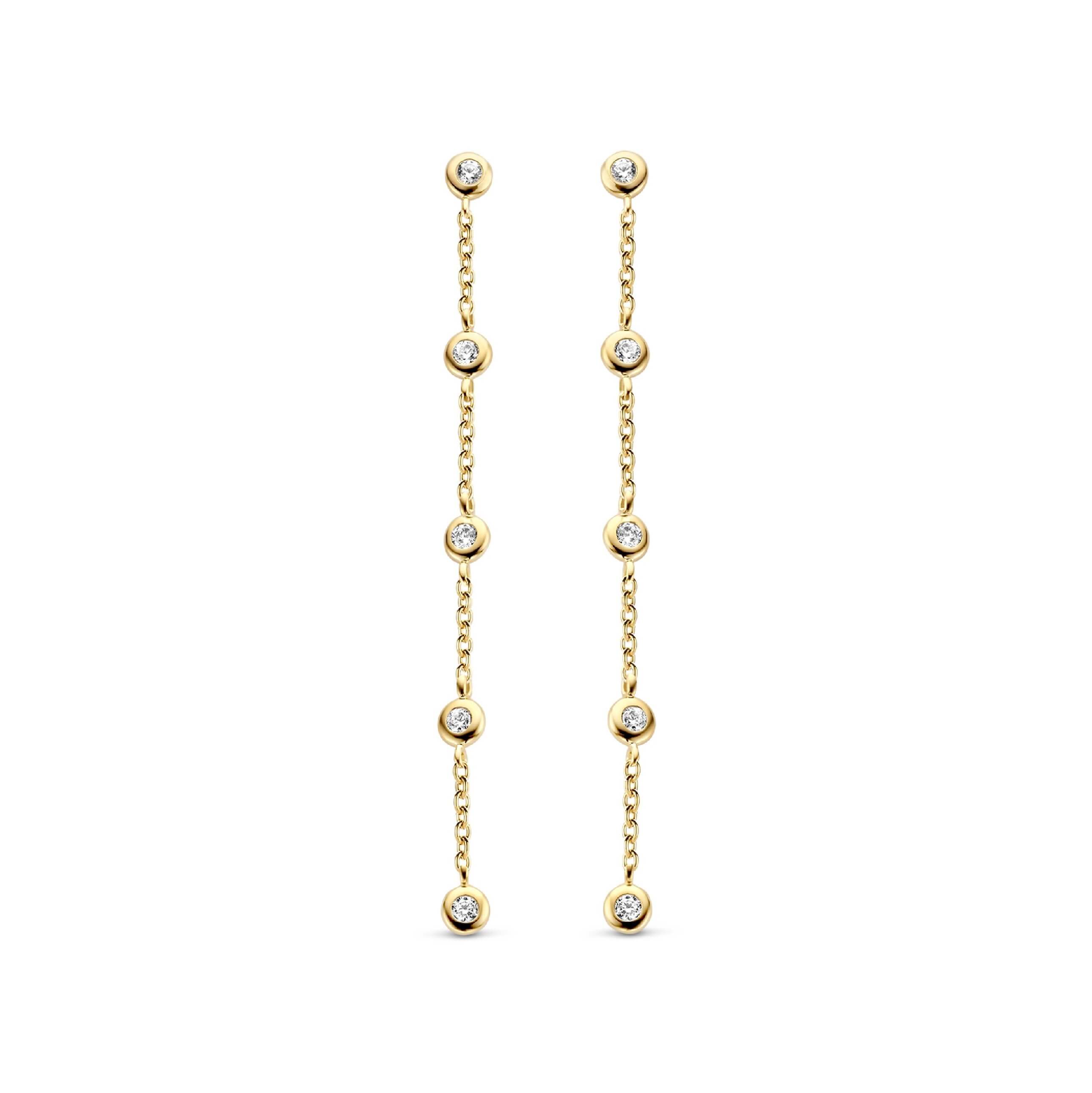 Gold Plated CZ Drop Earrings