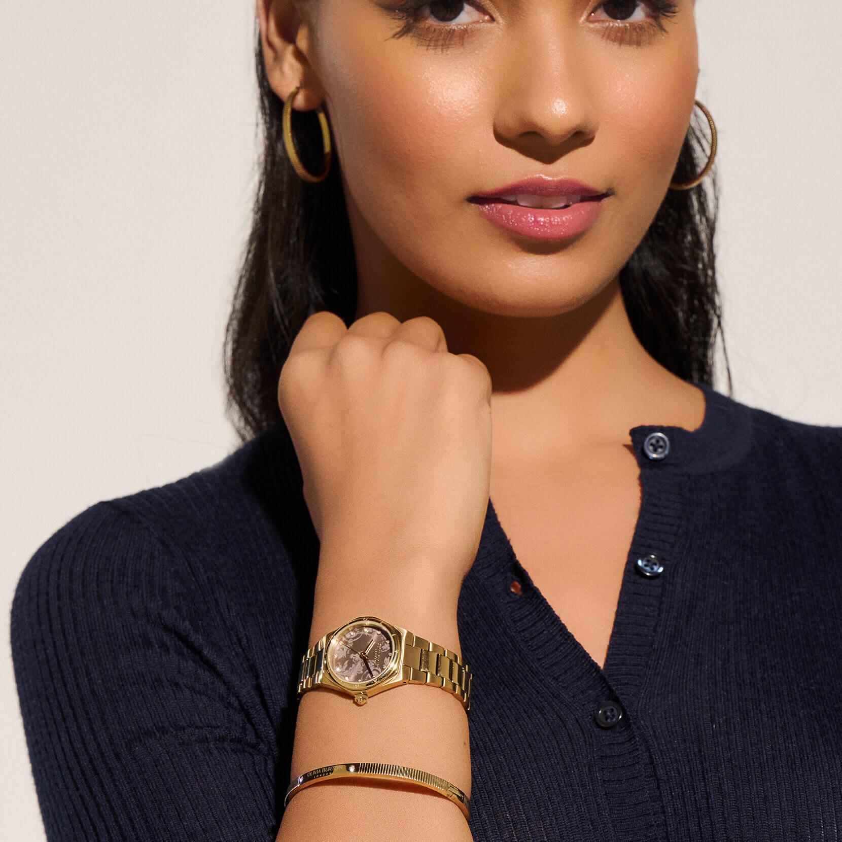 Mini Hexa Mushroom & Gold Bracelet Watch