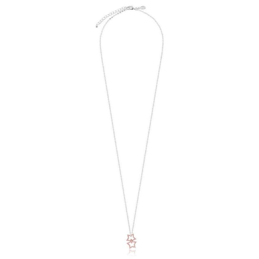 Wish - Rose Gold Pave Star Charm On Silver Necklace/Chocker/Bracelet