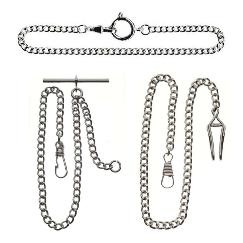 The Windsor - Chrome Mechanical Double Half Hunter Pocket Watch