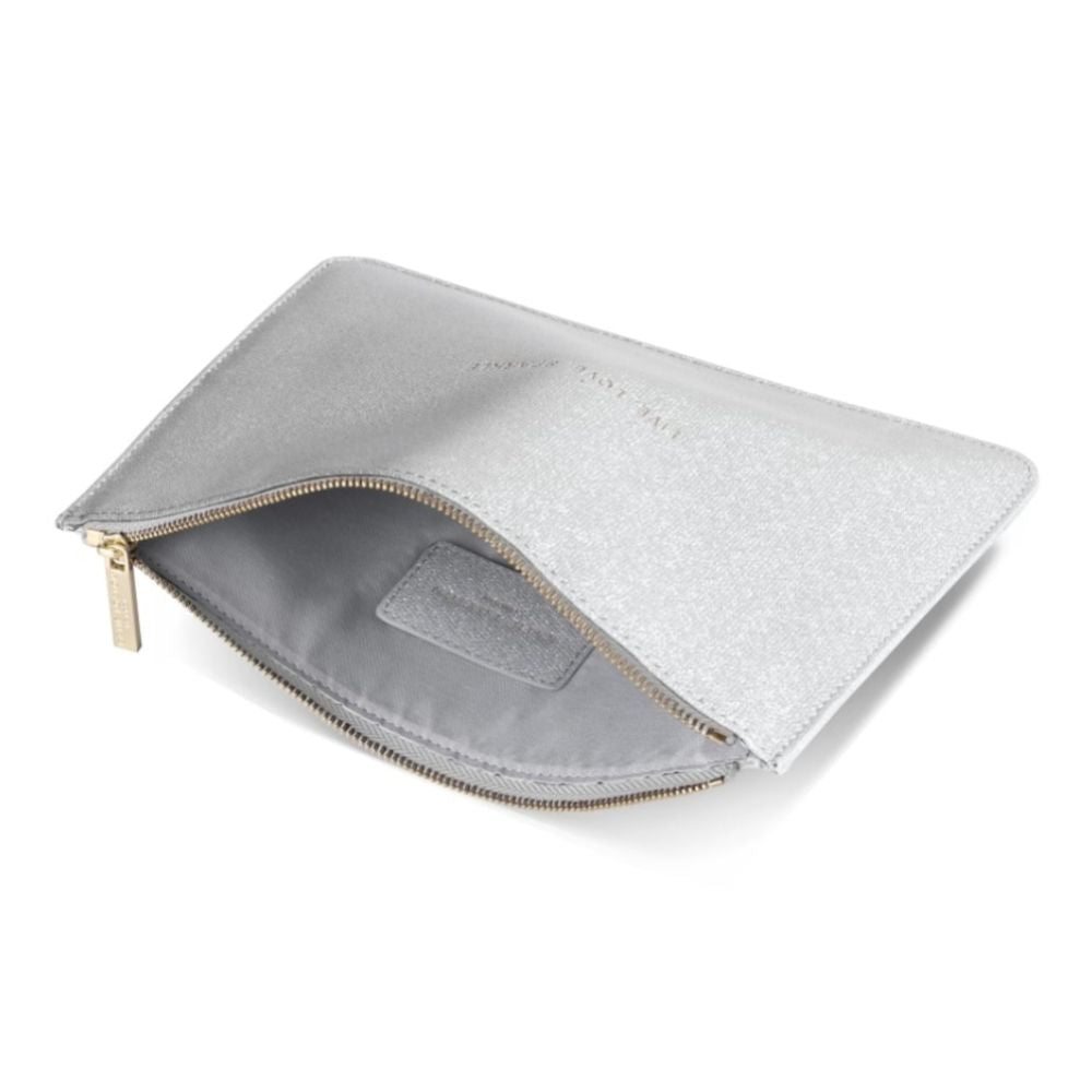 PERFECT POUCH - LIVE LOVE SPARKLE - silver shimmer - 16x24cm