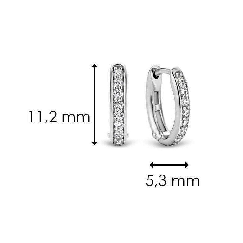 Silver CZ Small Hoop Earrings
