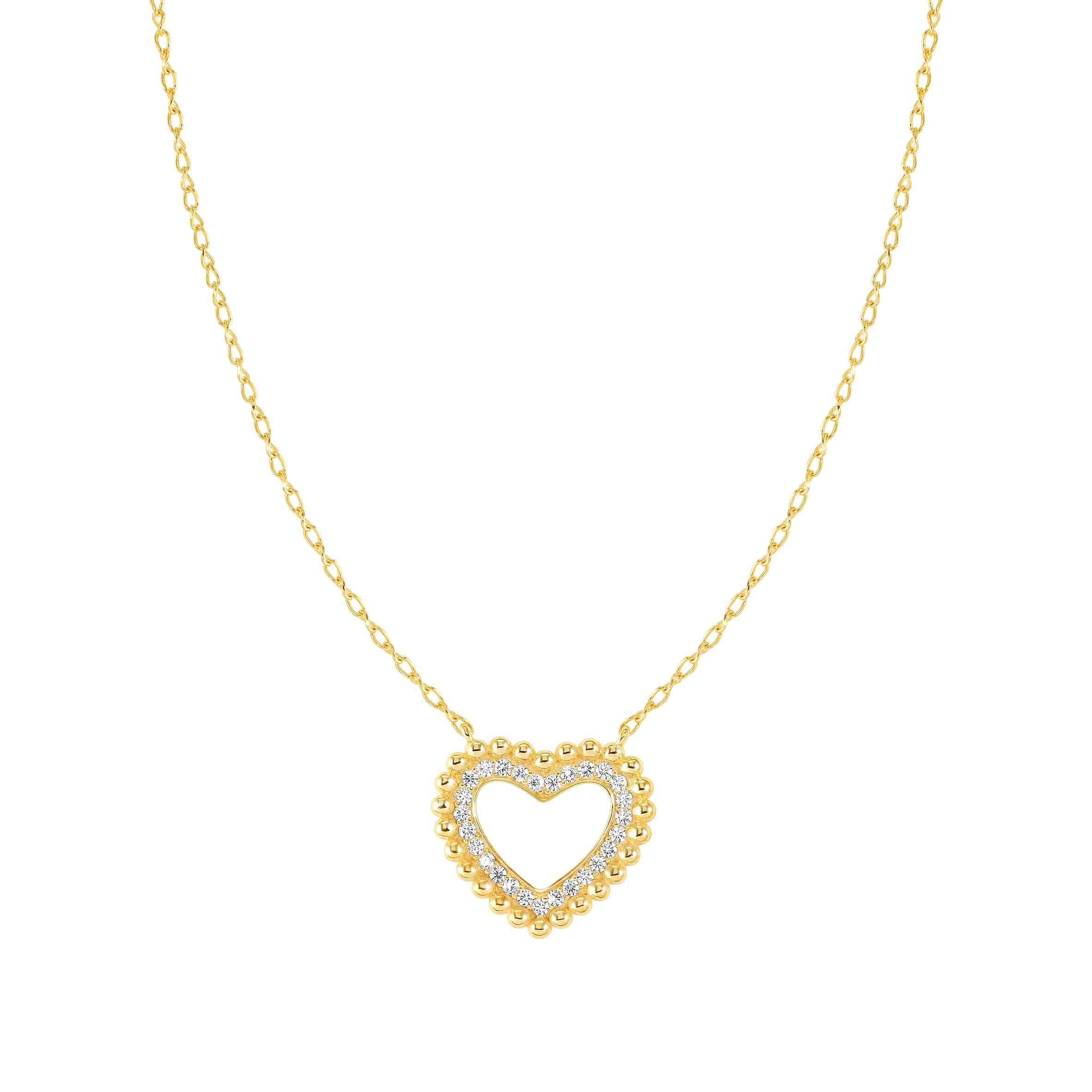 Lovecloud Necklace In Gold With CZ Set Heart Pendant