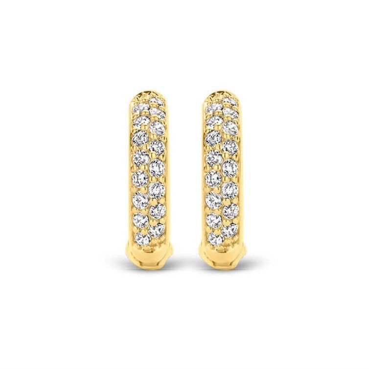 Gold Plated CZ Hoop Earrings