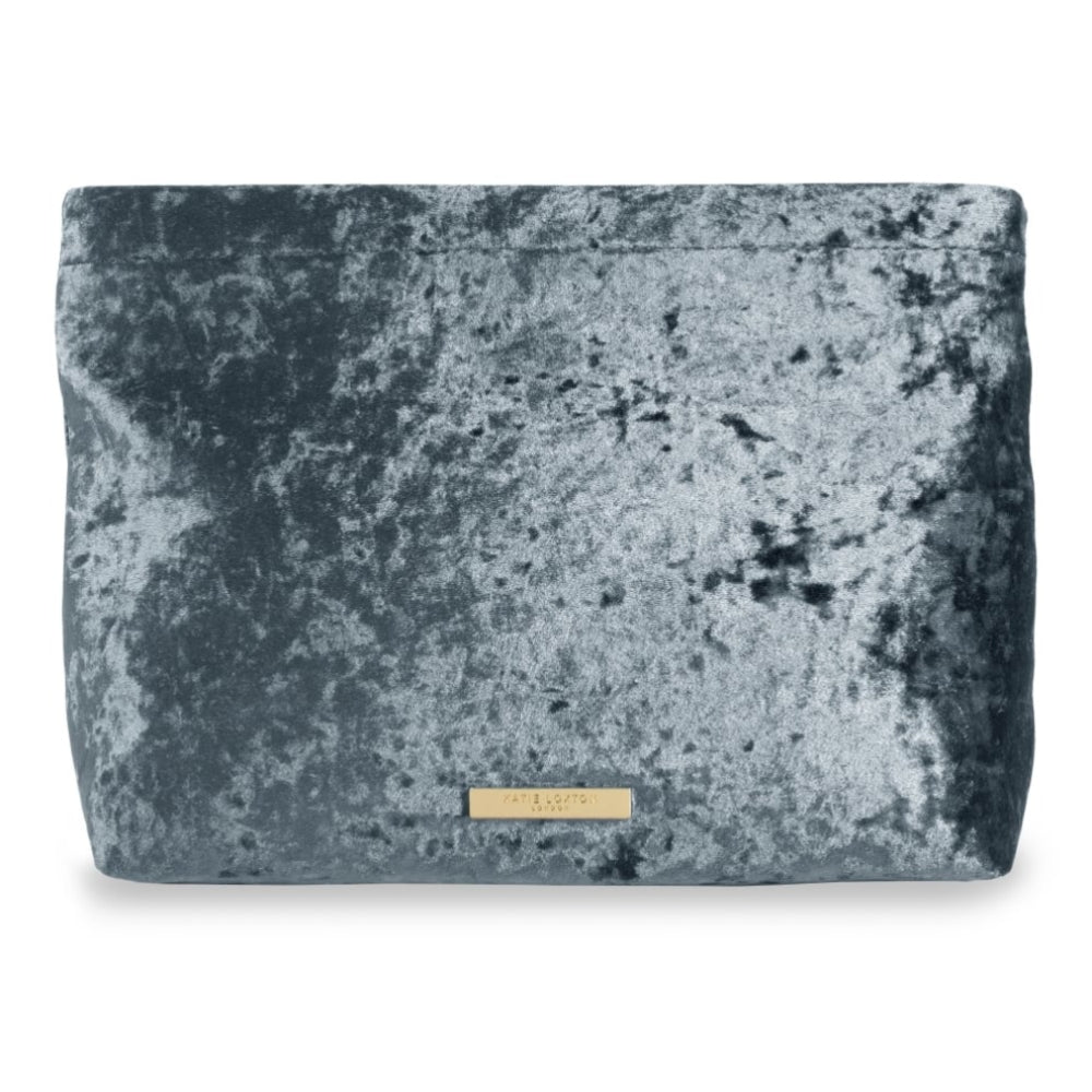 VALENTINA VELVET CLUTCH - crushed blue - 23.5x29x7cm