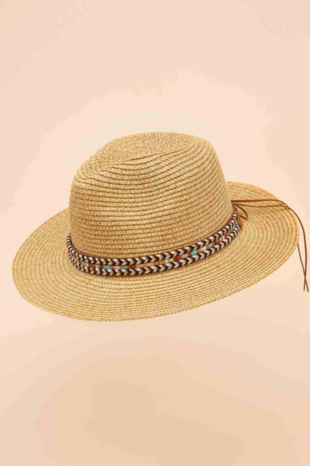 Thalia Hat - Vanilla With Cheyron Shimmer