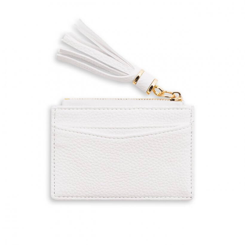 Sophia Tassel Coin/Card Purse | White