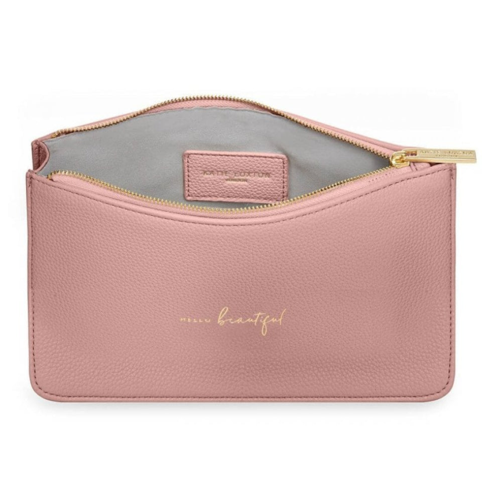 Stylish Structured Pouch | Hello Beautiful | Pink | 16 X 24 X 5 Cm