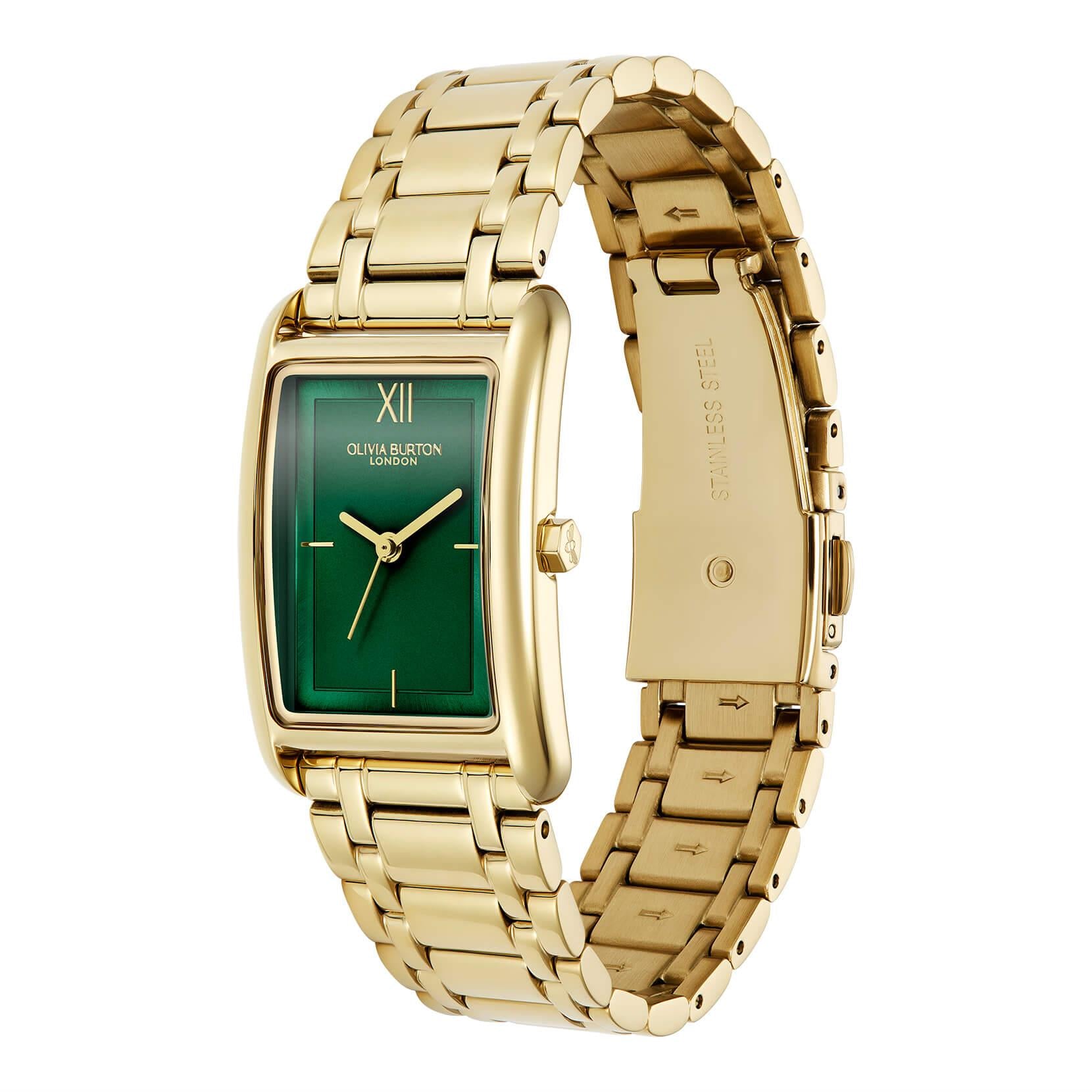 Classic Grove Green Dial & Gold Plated Bracelet Strap Ladies Watch