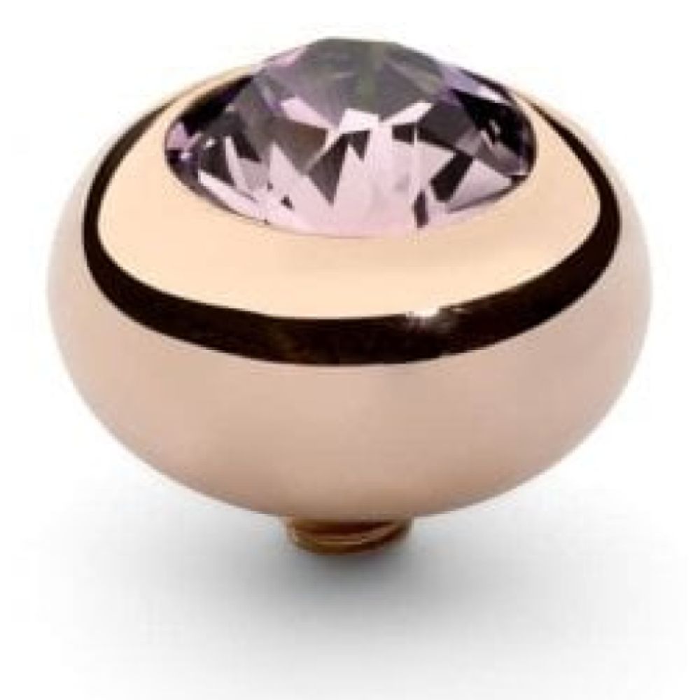 Famosa Rose Gold 10mm Tondo Ring Top Light Amethyst