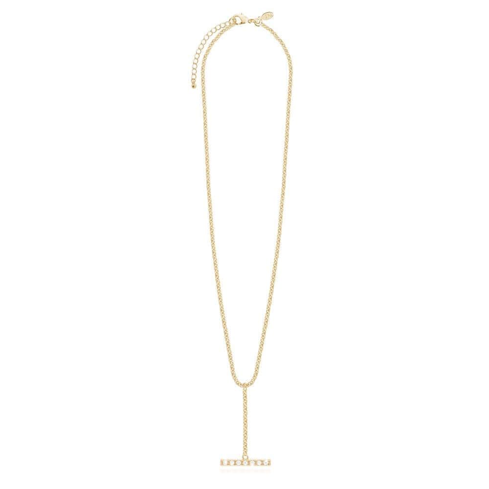 Demi | Gold | Pave Bar Drop | Necklace | 46cm + 5cm Extender