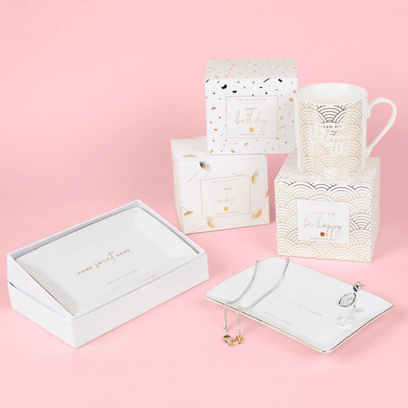 Boxed Porcelain Mug | Dream Big Be Happy | White And Gold