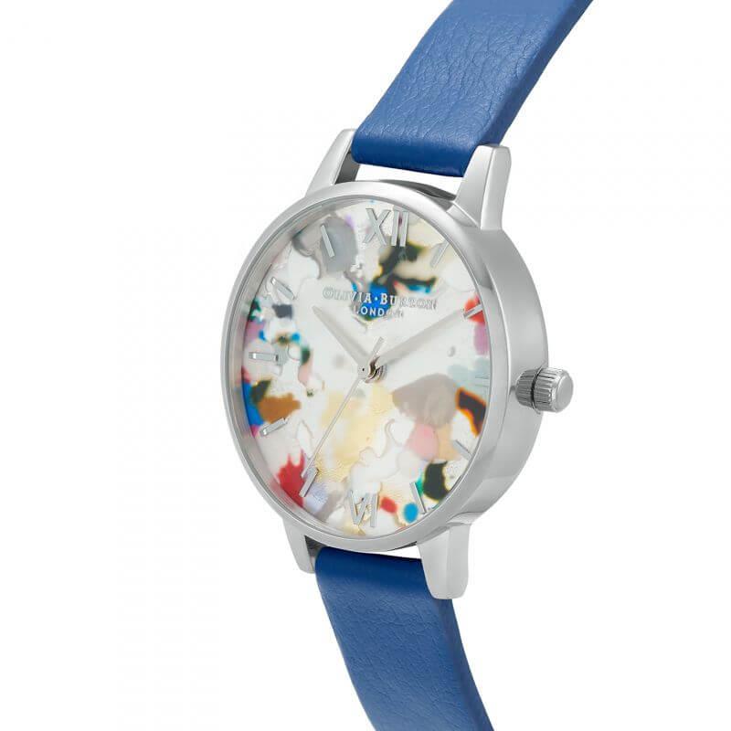 Pop Art Midi Dial, Blue Eco Vegan & Silver Mesh Watch Strap Gift Set