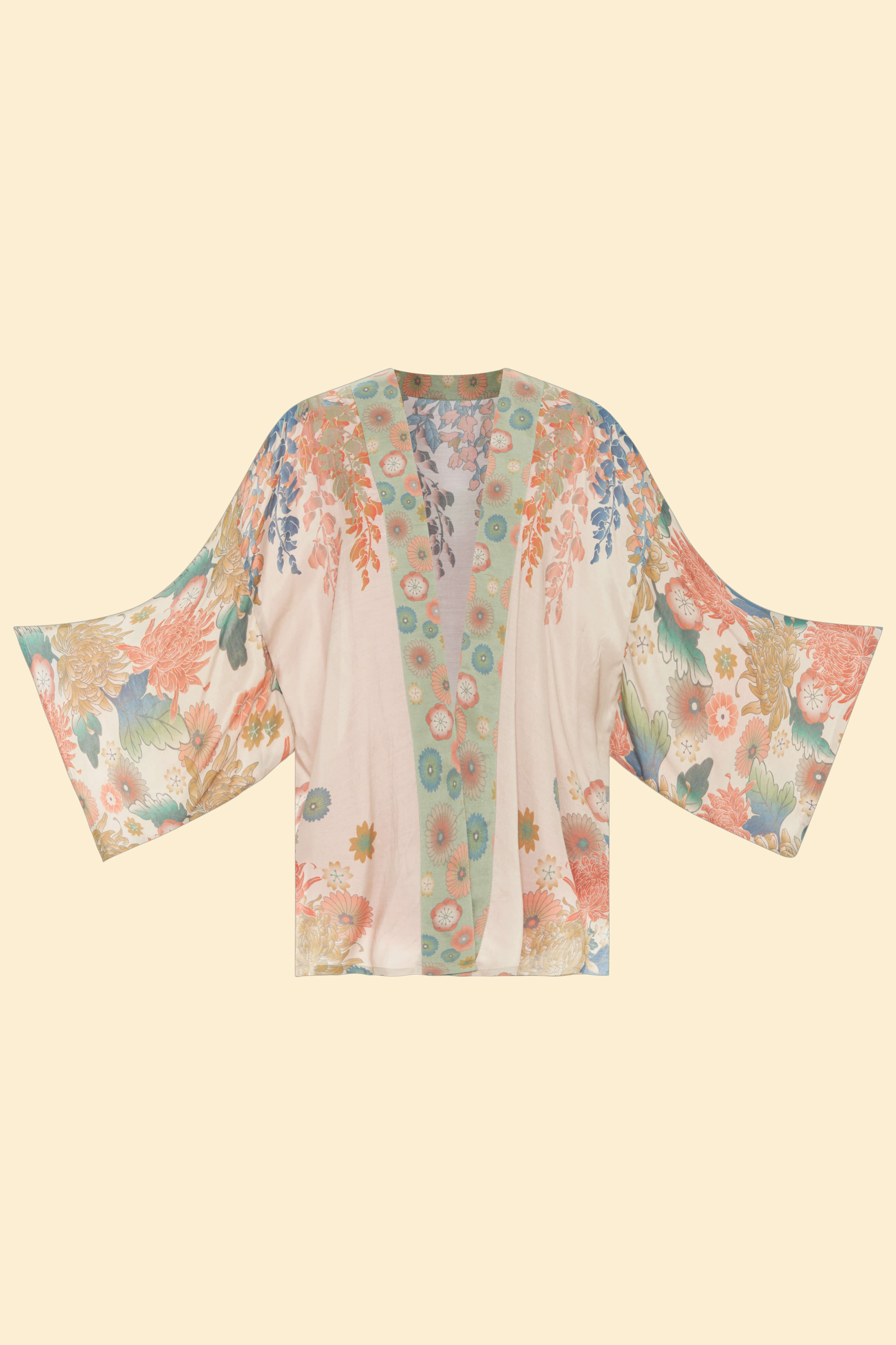 Trailing Wisteria Kimono Jacket - Coconut