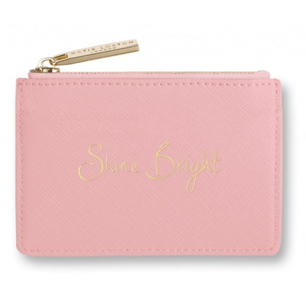 Card Holder With Small Zip Coins - Shine Bright - Pink